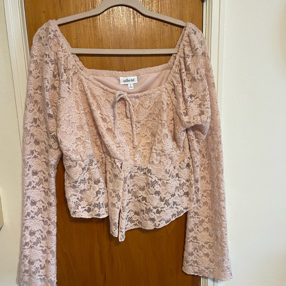 Wild Fable Blush Lace Blouse